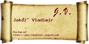Jakó Vladimir névjegykártya